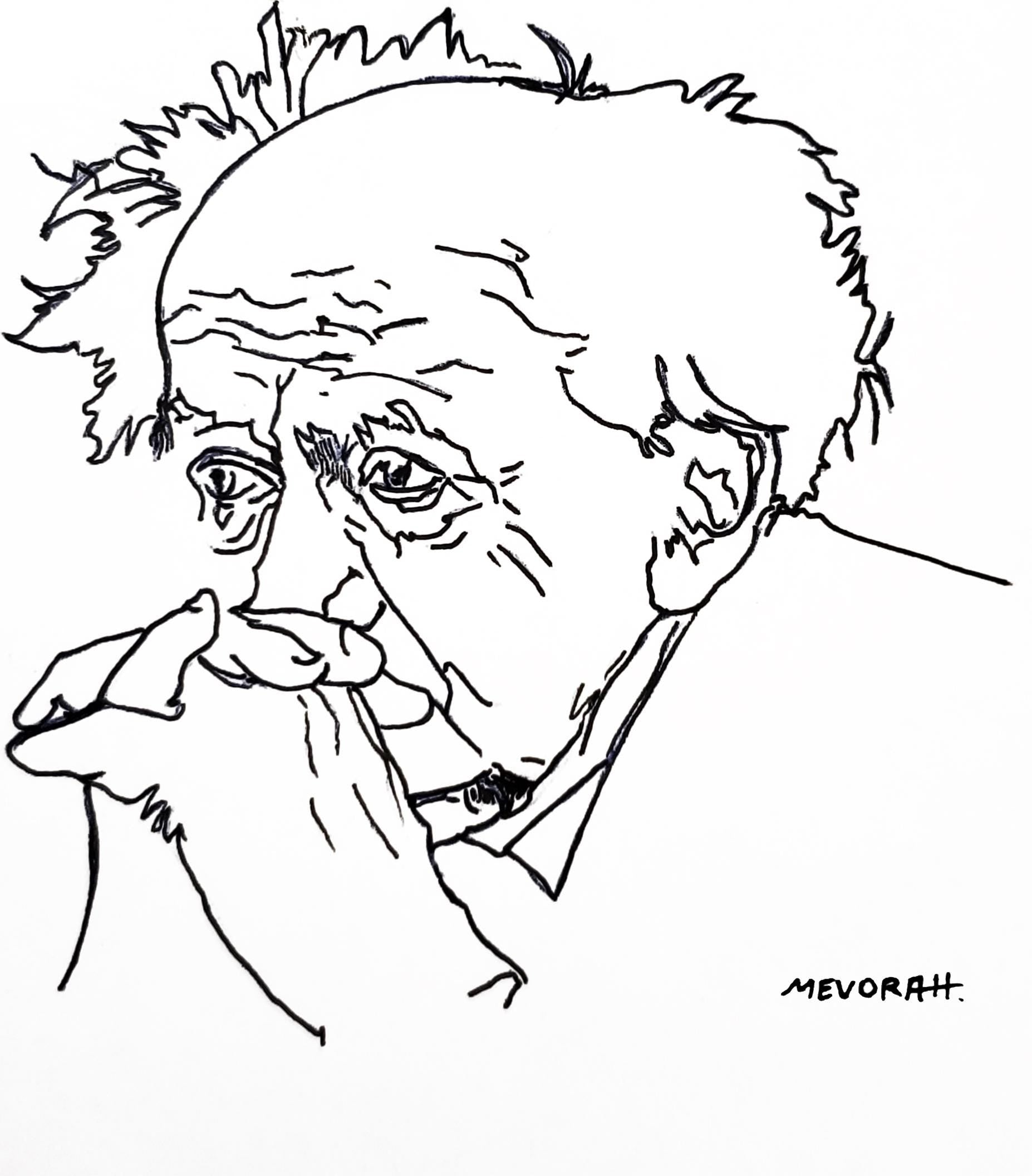 David Ben-Gurion Portrait – Minimalist One Line Drawing Art Print”