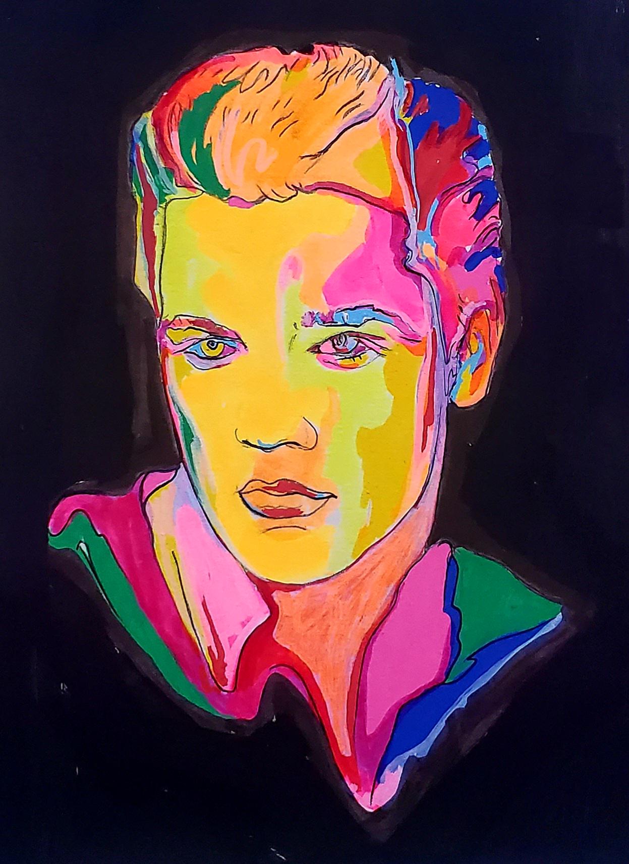 Elvis Presley Pop Art Portrait – Colorful Framed Wall Print