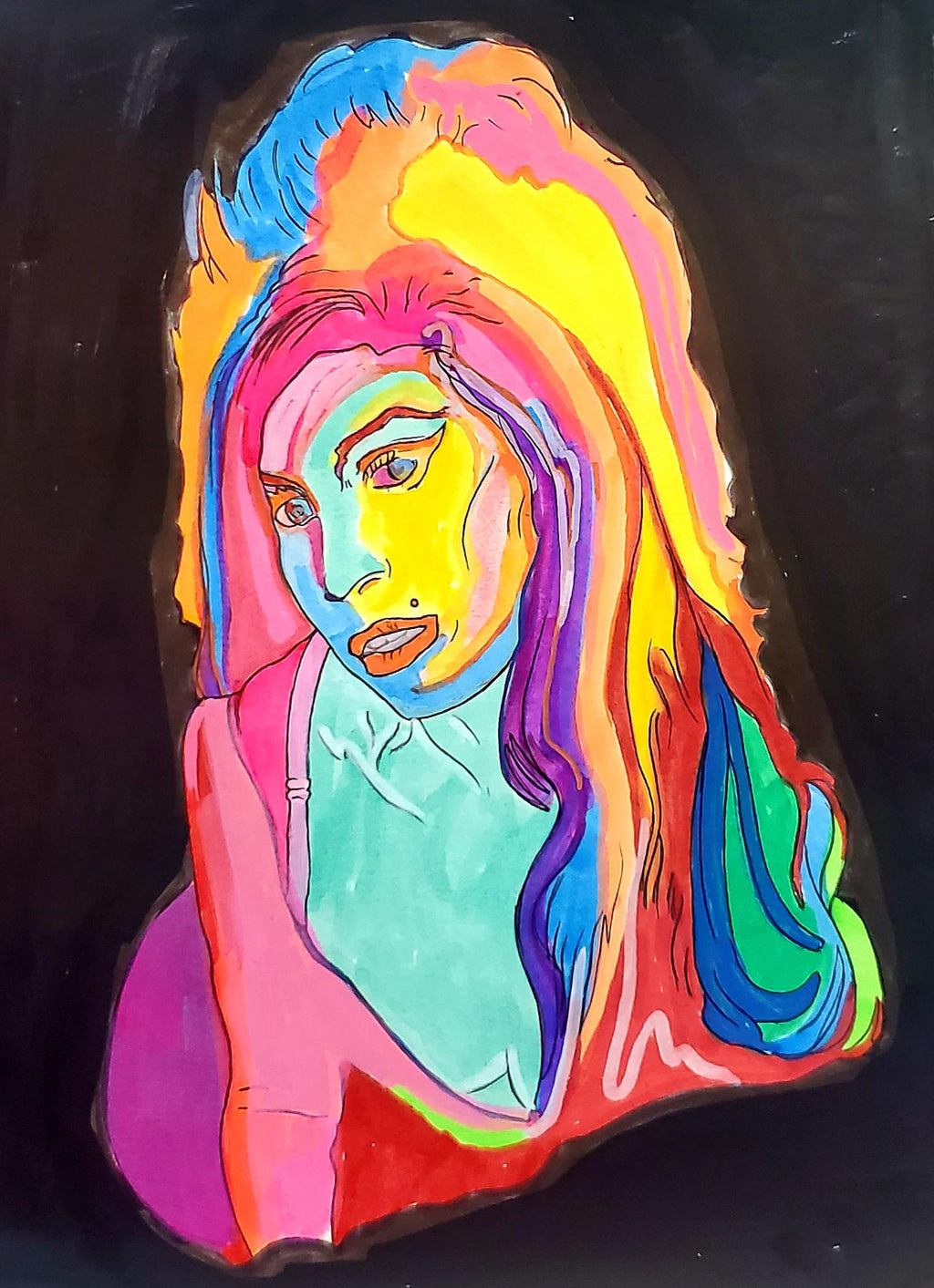 Amy Winehouse Pop Art Portrait – Colorful Framed Wall Print