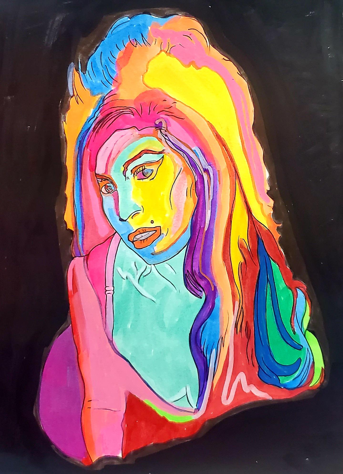 Amy Winehouse Pop Art Portrait – Colorful Framed Wall Print