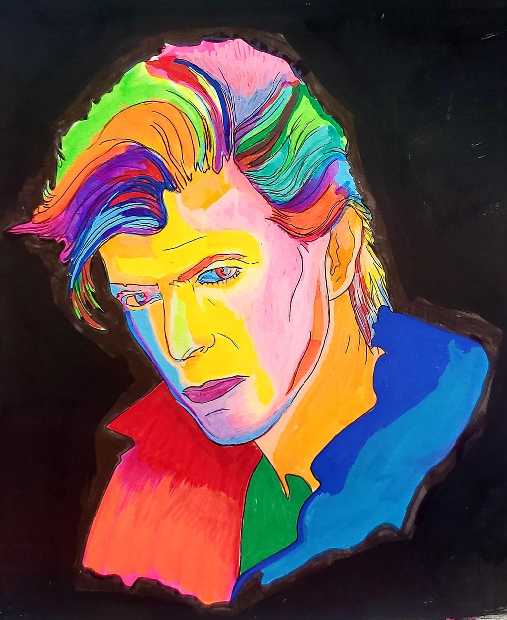 David Bowie Pop Art Portrait – Colorful Framed Wall Print
